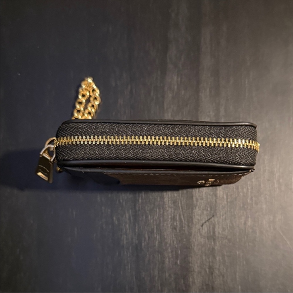 Coach tan Brown and Black Card case Holder nwt - Picture 3 of 4